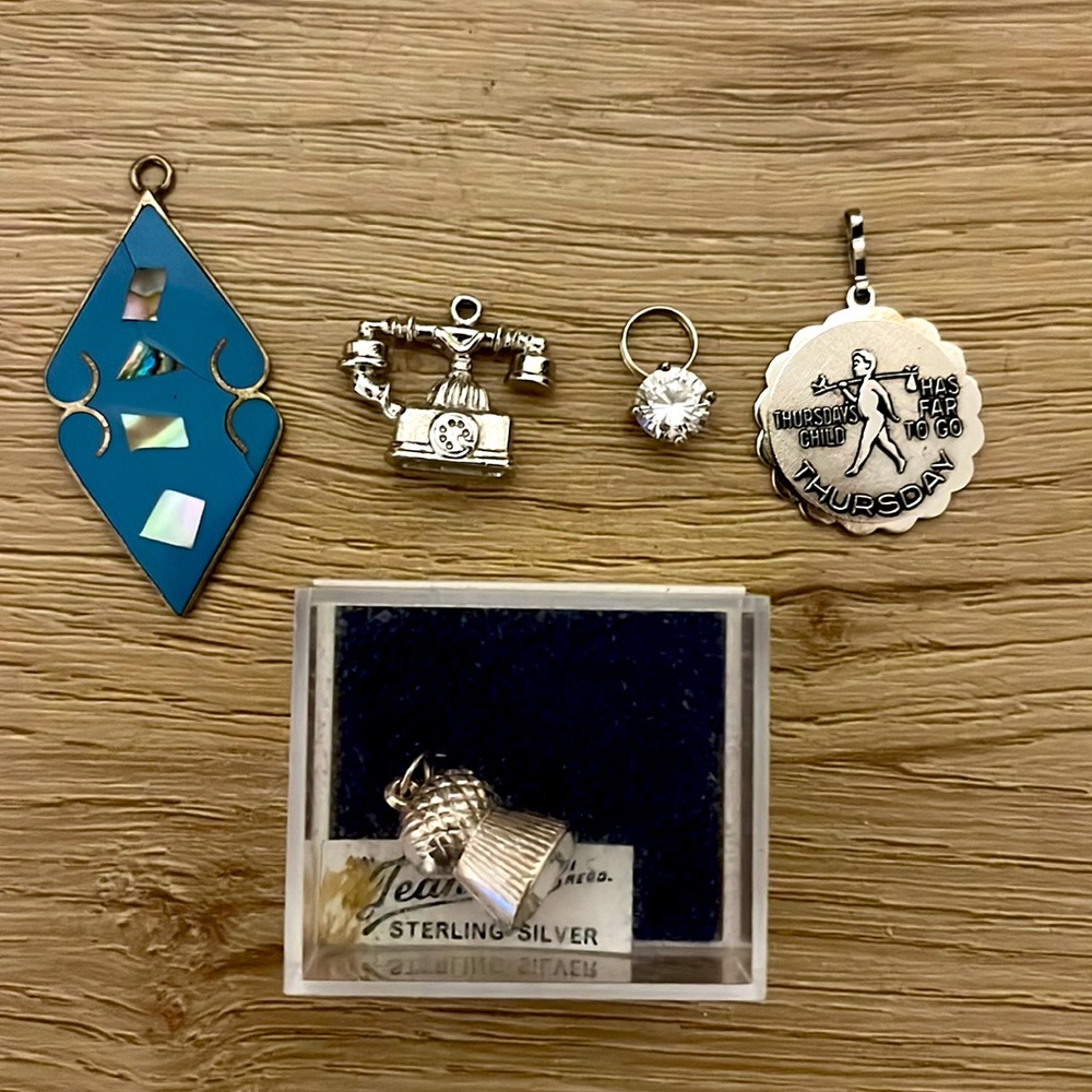 Lot of 5 Vintage Sterling Silver, Brand Marked Pendants